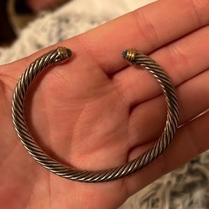 Cable Classic Collection® Bracelet with Blue Topaz and 18K Yellow Gold